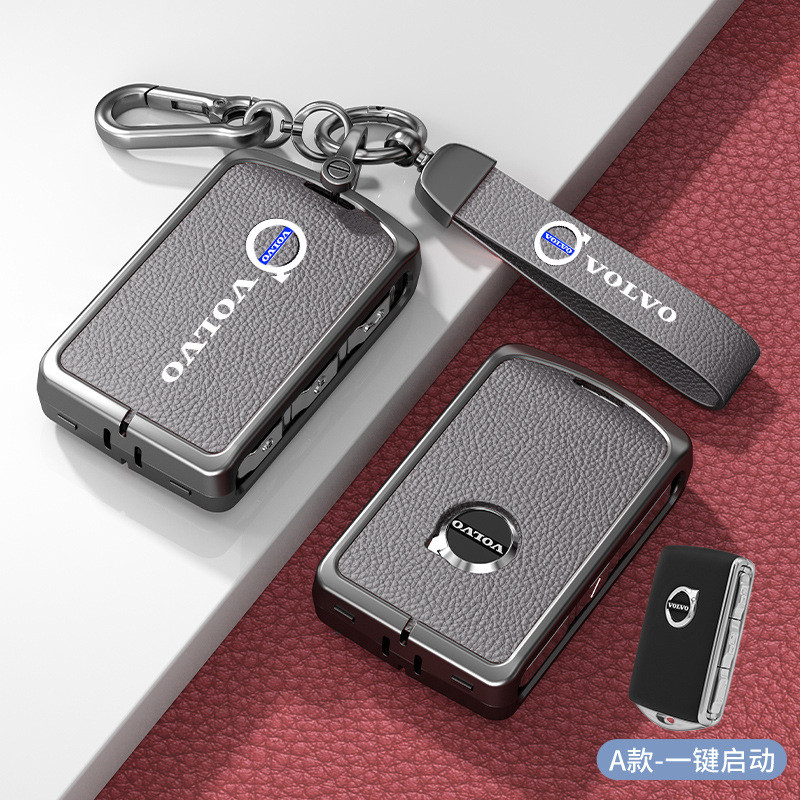 เหมาะสําหรับ Volvo 2025 เคสกุญแจโลหะหนังแท้ xc60 s90 s60 xc90 v60 v40 หัวเข็มขัดเปลือกรถ