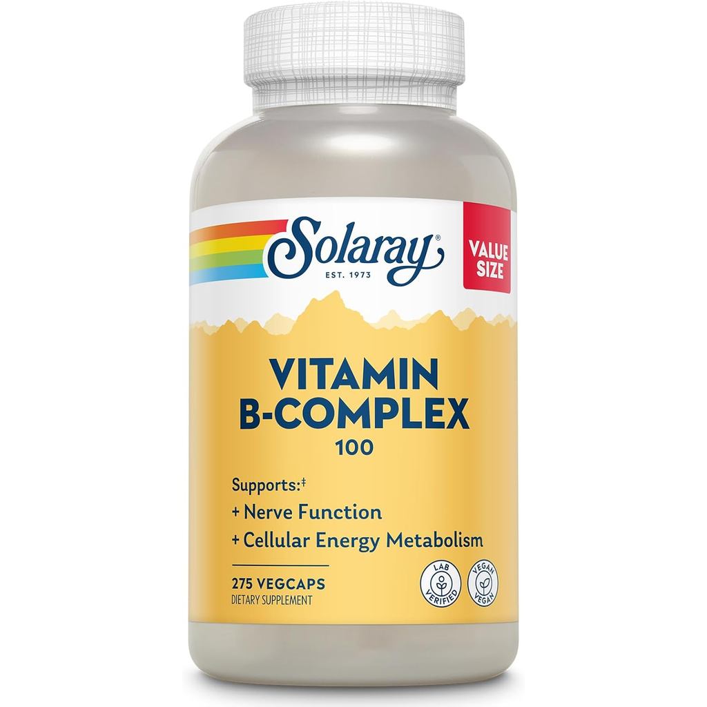 SOLARAY Vitamin B Complex 100mg - Cellular Energy, พอร์ตสุขภาพประสาทและหัวใจ - plaies All 8 B Comple