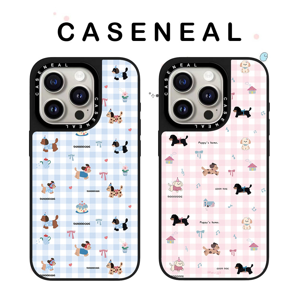 CASENEAL ตุ๊กตาลูกสุนัขคุณภาพสูงกระจกเคสโทรศัพท์เหมาะสําหรับ iPhone 17ProMax 17pro 17 air 16promax 16 15promax 15 14promax 13 13promax แฟชั่น Anti Drop Hard Case