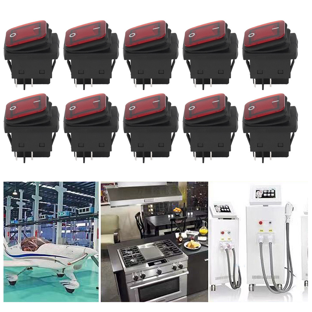 สนุก ~ 10 ชิ้น 2 ตําแหน่ง Rocker Toggle สวิทช์ปิด 30A AC 125V 250V สําหรับเรือไฟ LED 4 Pins