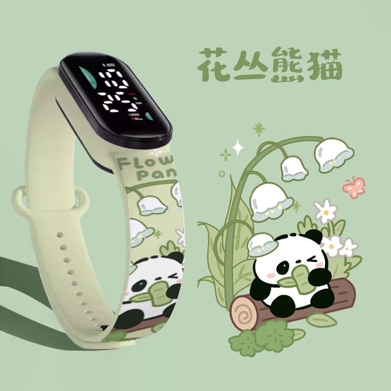 【现货】卡通可爱电子表初高中小学生创意印花手表夜光防水舒适运动手表Sanrio Watch Student Waterproof Electronic Watch Small Square with 
