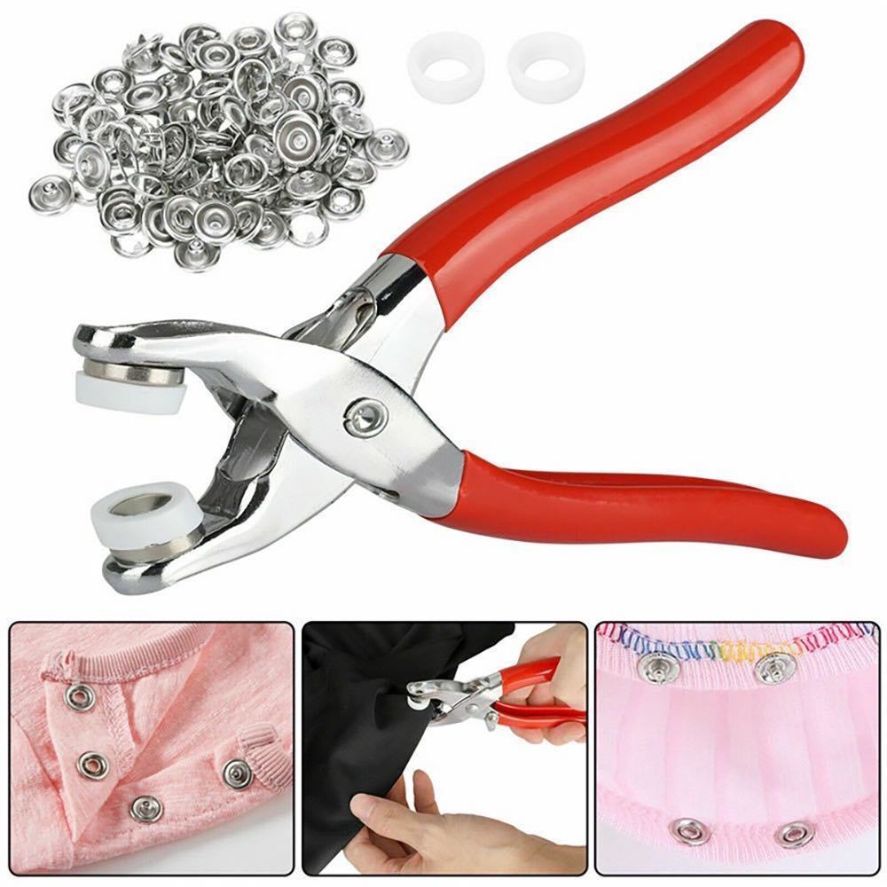 Metal Snap Button Kit Snap on Buttons and Snap Fastener Tool สําหรับเย็บเสื้อผ้า Leather Crafting