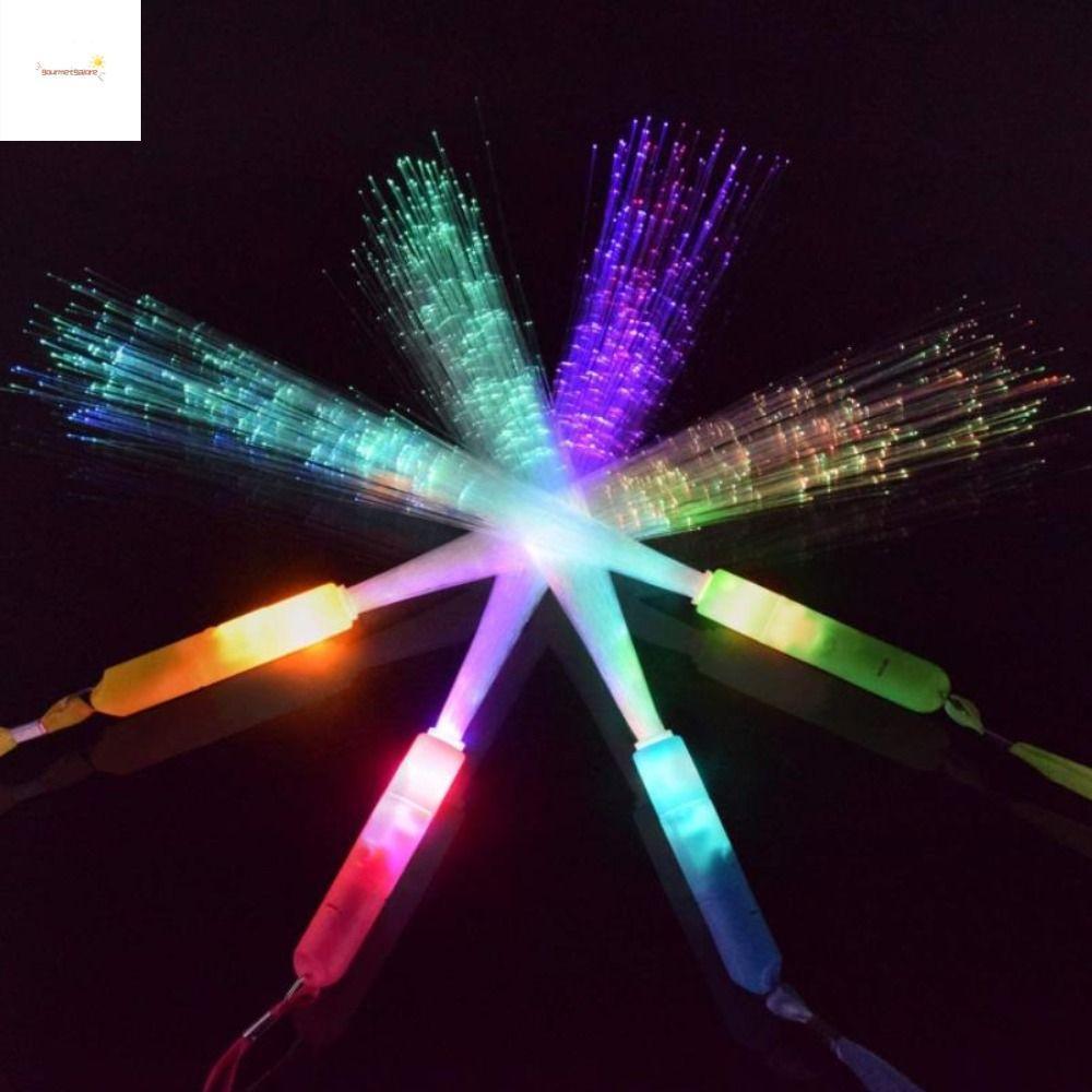 GOURMETGALORE แฟลชไฟเบอร์ Rod ความแปลกใหม่ Night Light Illuminated สีสันเรืองแสงของเล่นใน Dark Light