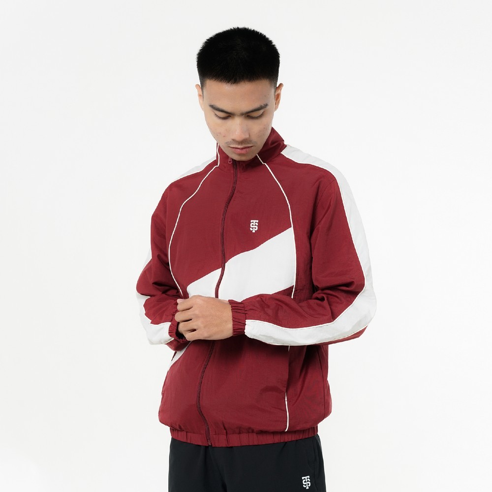 3Second Mens Regular Fit Crinkle Sporty Merlot OL-C Windbreaker Jacket110426