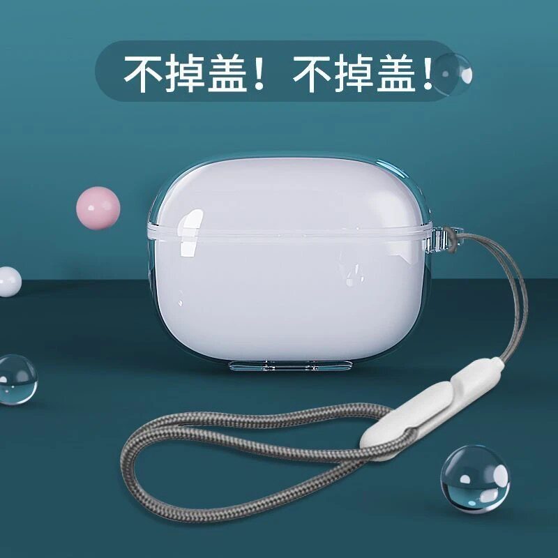 คุณภาพดีCase สําหรับ OPPO Enco R/R2/R3/R4/R Pro TPU โปร่งใสหูฟังปกอ่อนพร้อมเชือกพิเศษ