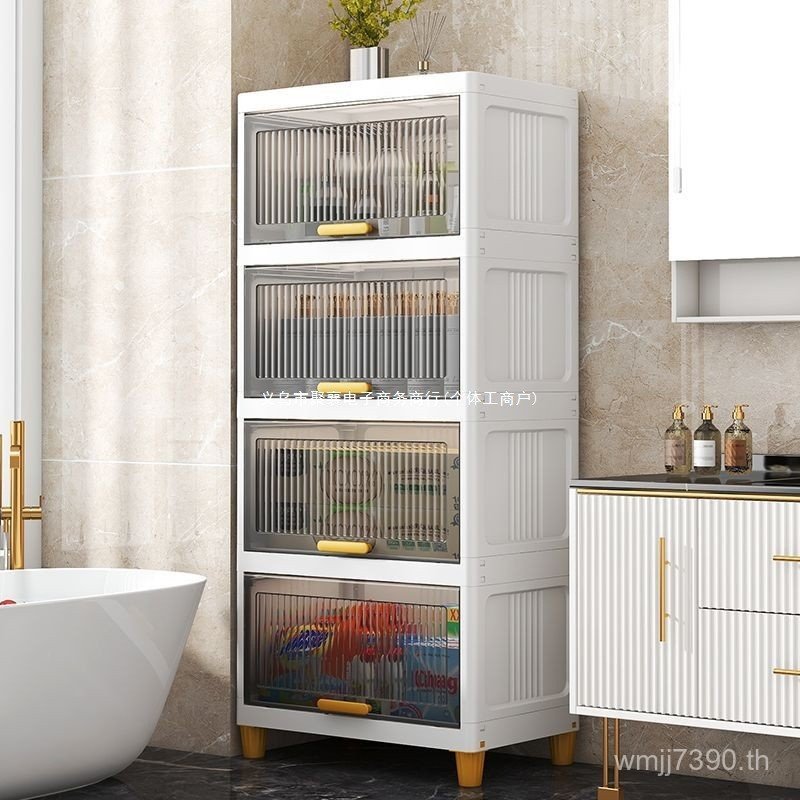 ชั้นวางขนมห้องน้ําห้องนั่งเล่นตู้หลายชั้นชั้นเก็บกล่องครัว Tidy-up Locker Clamshell HOFS