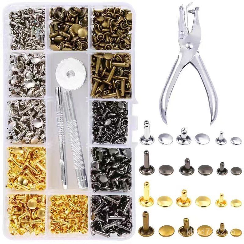 เล็บหนัง Boxed Double-Sided Metal Fillet diy6mm8mm อุปกรณ์เสริม Cross-Border Handmade เข็มขัดเล็บ 36