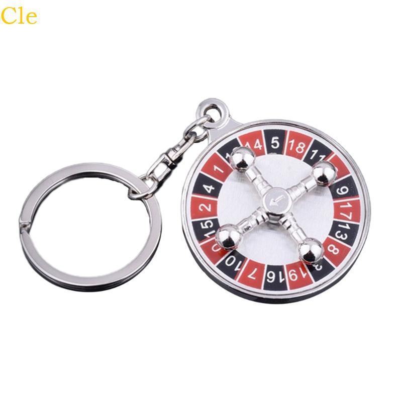 Cle Spin Wheel พวงกุญแจแฟชั่นและสนุกพวงกุญแจ Interactive หมุนได้ Roulet Wheel Keyring สําหรับผู้หญิง