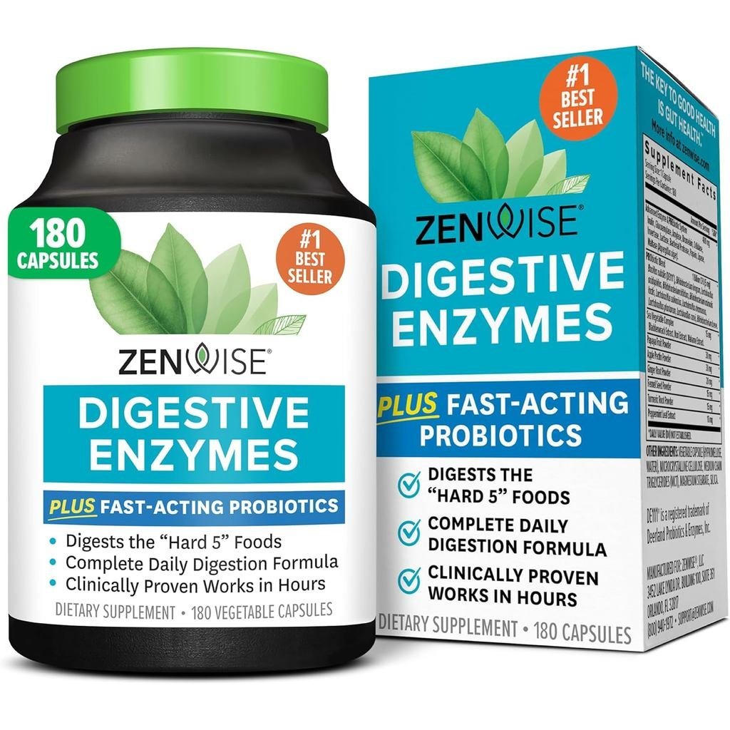 ZenwiseHealthDigestiveEnzymeswithBromelain&Papaya-MultinzymesDigestionwith Probiotics&PrebioticsforG