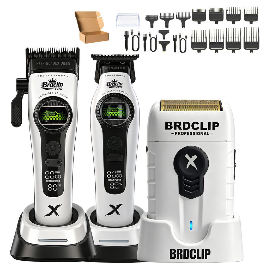 ใหม่ตัดผม Professional BRDCLIPR 6000RPM-8000RPM ผม Clipper มอเตอร์ด้านนอกใบมีดที่ถอดออกได้ Trimmer เครื่องโกนหนวดไฟฟ้า 8000RPM