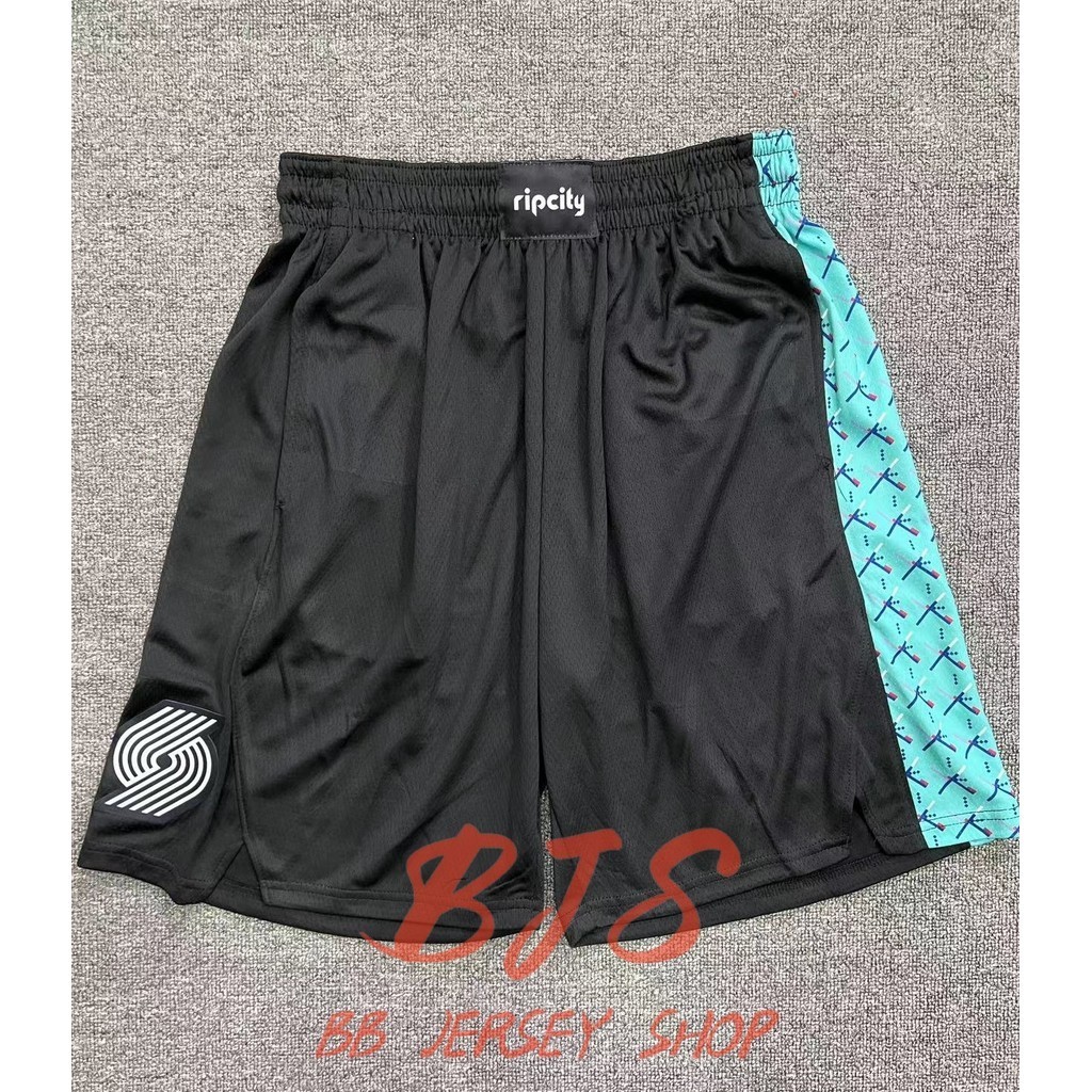 Classic Ball Shorts สีดําสีเขียว Lillard Pocket Basketball Sports Shorts