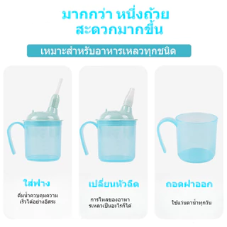 กันสำลัก แก้วให้อาหาร กันหก ขนาด 300 มล. สําหรับผู้ป่วย ผู้สูงอายุ แก้วน้ำพร้อมหลอดดูด แก้วน้ำสำหรับเด็ก