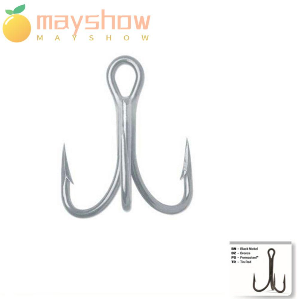 MAYSHOW VMC Fishing Treble Hook High Carbon Steel Fishing Accessories Round Bend Fishing Accessories