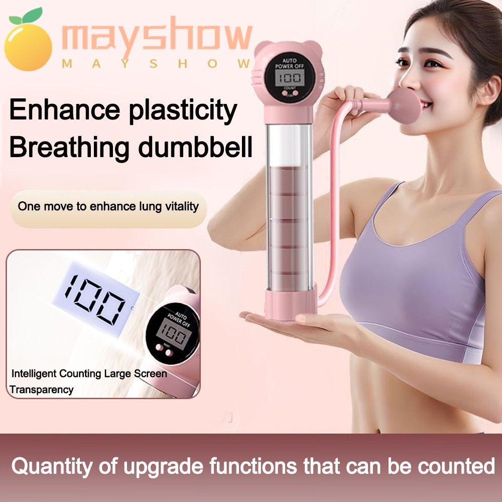 MAYSHOW Breathing Dumbbells,ไดอะแฟรมหน้าท้อง Breathing Trainer,ปรับความต้านทานนับLungความจุExpander 