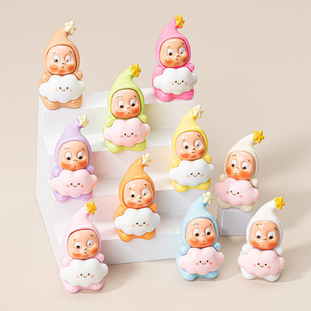 10ชิ้นดาวทารกที่มีเมฆน่ารัก3ง เรซิ่นเสน่ห์สําหรับ ทําเอง