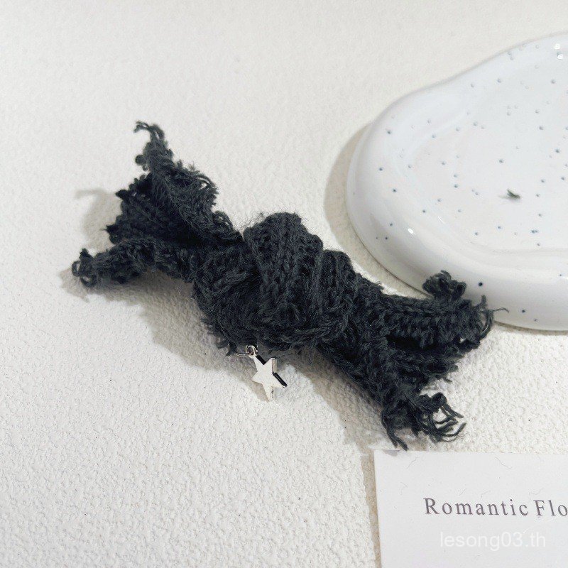 Niche Creative Wool Star จี้ Bowknot Frayed เข็มกลัด High-End ขนสัตว์ถักเข็มกลัด 3QZK