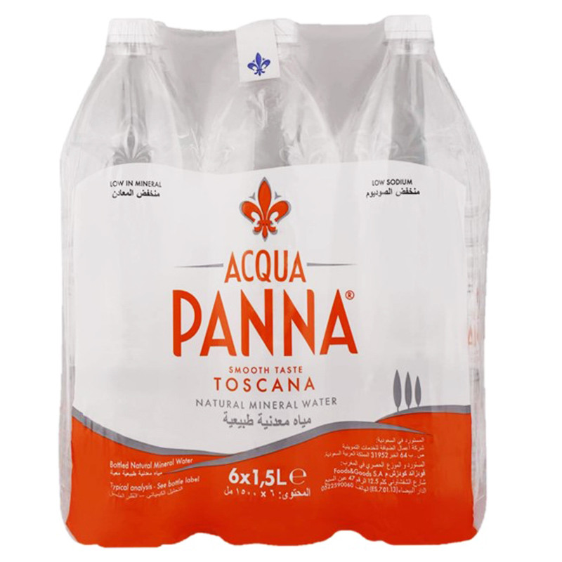 อควาปานน่าน้ำแร่ธรรมชาติ 1500มล. แพค 6 Acqua Panna Natural Mineral Water 1500ml. Pack 6 [หมายเลขบาร์