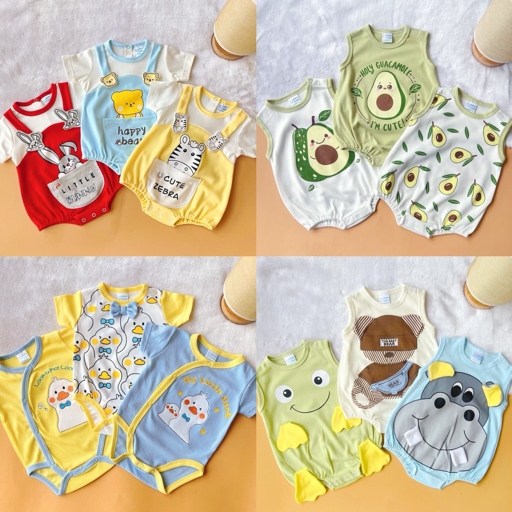 🧸BabyJacky(พร้อมส่งร้านไทย) ชุดเด็กแรกเกิด-9เดือน ได้เป็นเซตตามรูป ลายการ์ตูน ใส่ได้ ทั้งหญิงและชาย