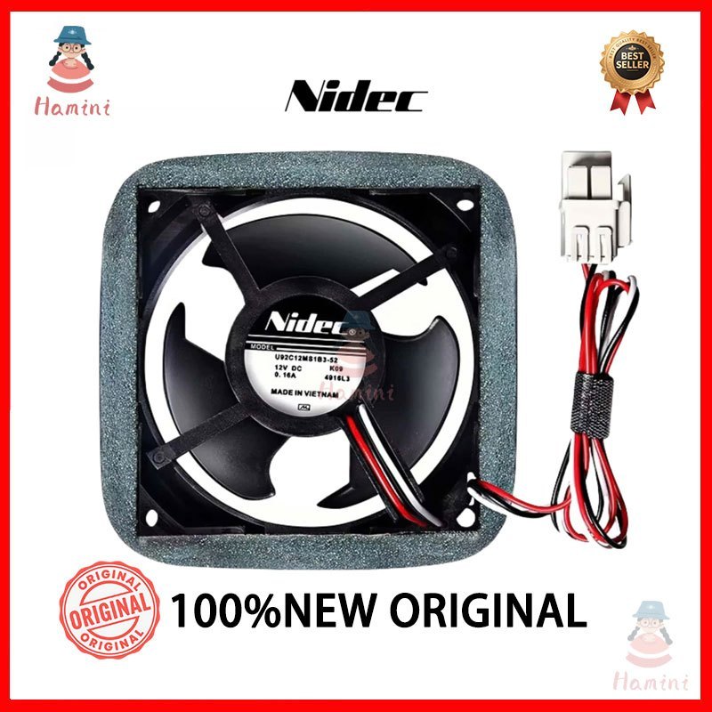 Nidec U92C12MS1B3-52 FBA11J10M DC9V 0.16A 2Wire (ใหม่) REFRIGERATOR COOLING FAN 12V 0.16A -มอเตอร์ทอ