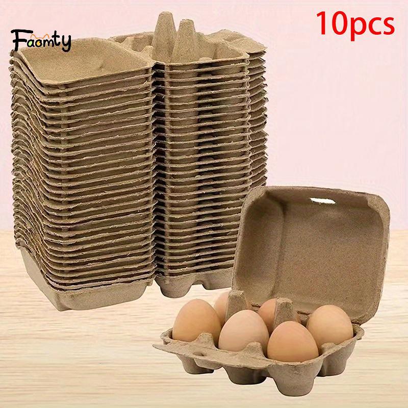 [Famty] 10 ชิ้นถาดไข่กล่อง Eco Pulp Egg Paaging Box สําหรับไข่สดพร้อมการออกแบบที่ทนทานสําหรับการเดินทางและตลาด TH