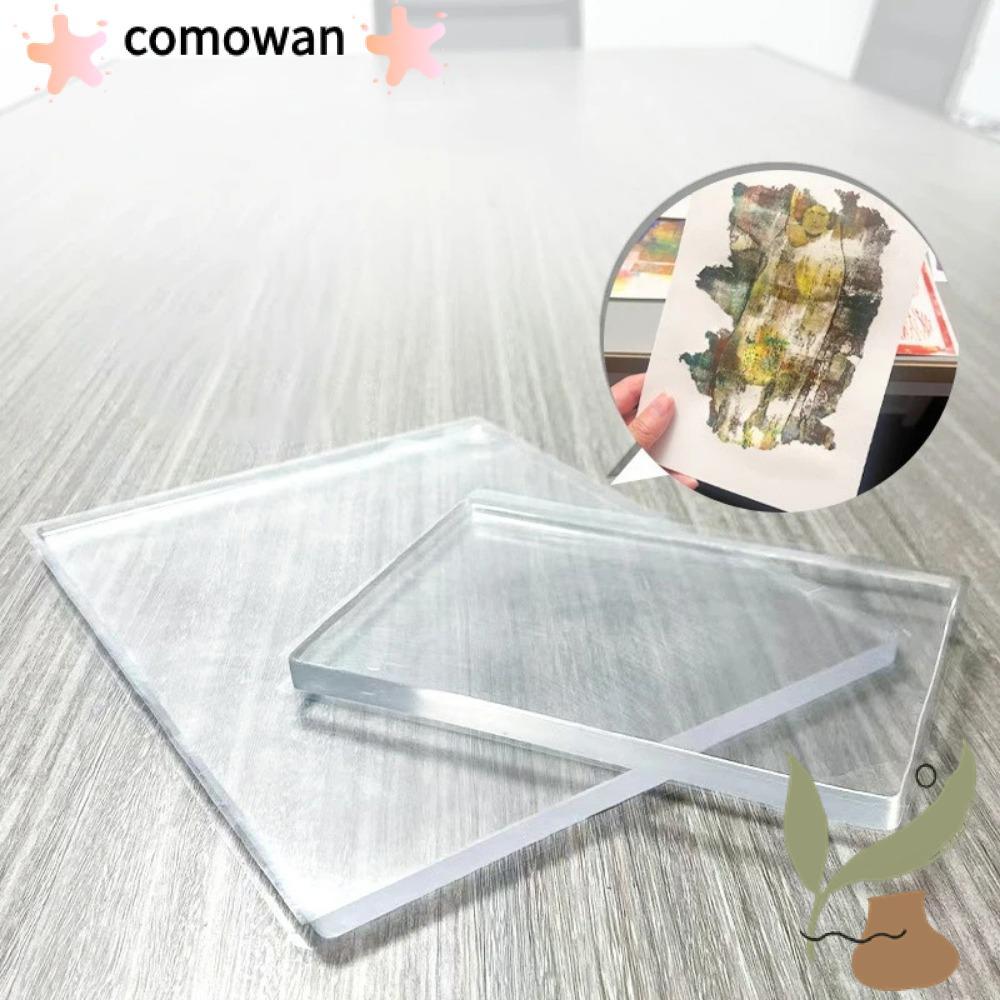 แผ่นเจล COMOWAN, แผ่นพิมพ์เจลใสซิลิโคน, เจลนํามาใช้ใหม่กด Monoprinting Gel Arts Plate สําหรับการทําการ์ด