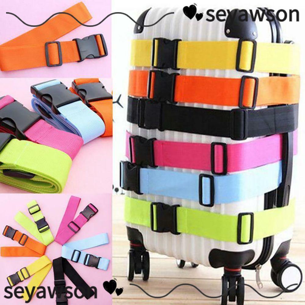 Seyawson Baggage Belts Adjustable Suitcase Belts Name Sticker Travel Suitcase Accessories