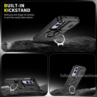 ปลอกสําหรับ Vivo V70 5G 2026 vivo V70 V70FE V60 V50 Lite 4G 5G กันกระแทกเคสโทรศัพท์โลหะเกราะแหวนวงเล็บ Stent กลับ Push เลนส์กล้องความเป็นส่วนตัวปกป้องผู้ถือกลับปลอกฝาครอบ