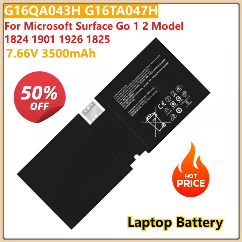 เปลี่ยนแบตเตอรี่แล็ปท็อป 7.66V 3500mAh G16QA043H G16TA047H สําหรับ Microsoft Surface Go 1 2 รุ่น 182