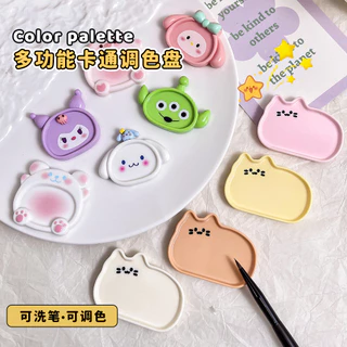 จานผสมสีเจล จานน้องน่ารักมาก การ์ตูน เซรามิคผสมสีเจล
