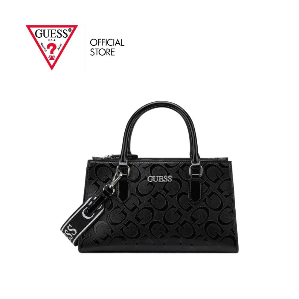 GUESS กระเป๋า รุ่น MM983306 BROOKEN SATCHEL SATCHEL สีดำ ราคา ถูกที่สุด ดีลบีเคเค