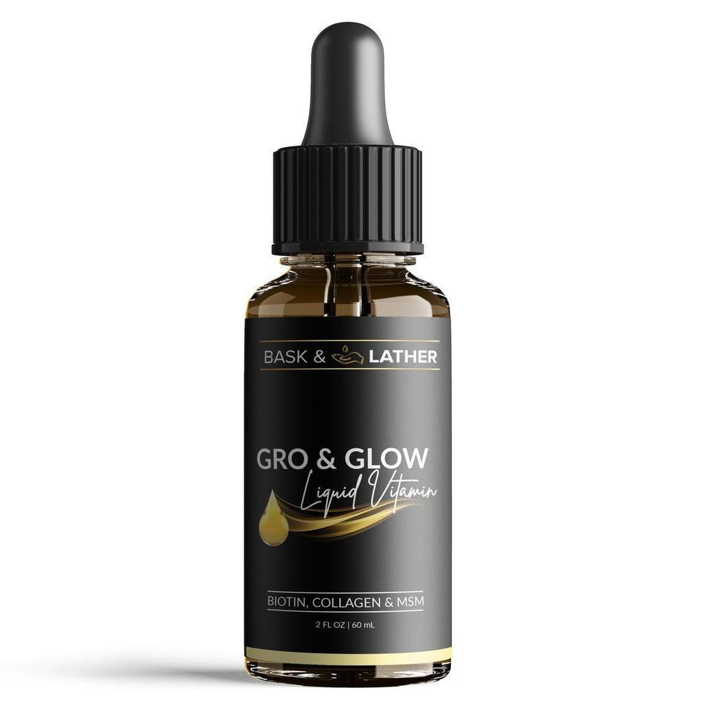 Gro & Glow Liquid Vitamins for Hair, Nails & Skin- พร.combedm Biotin, Collagen .ล terland MSM YZ9U