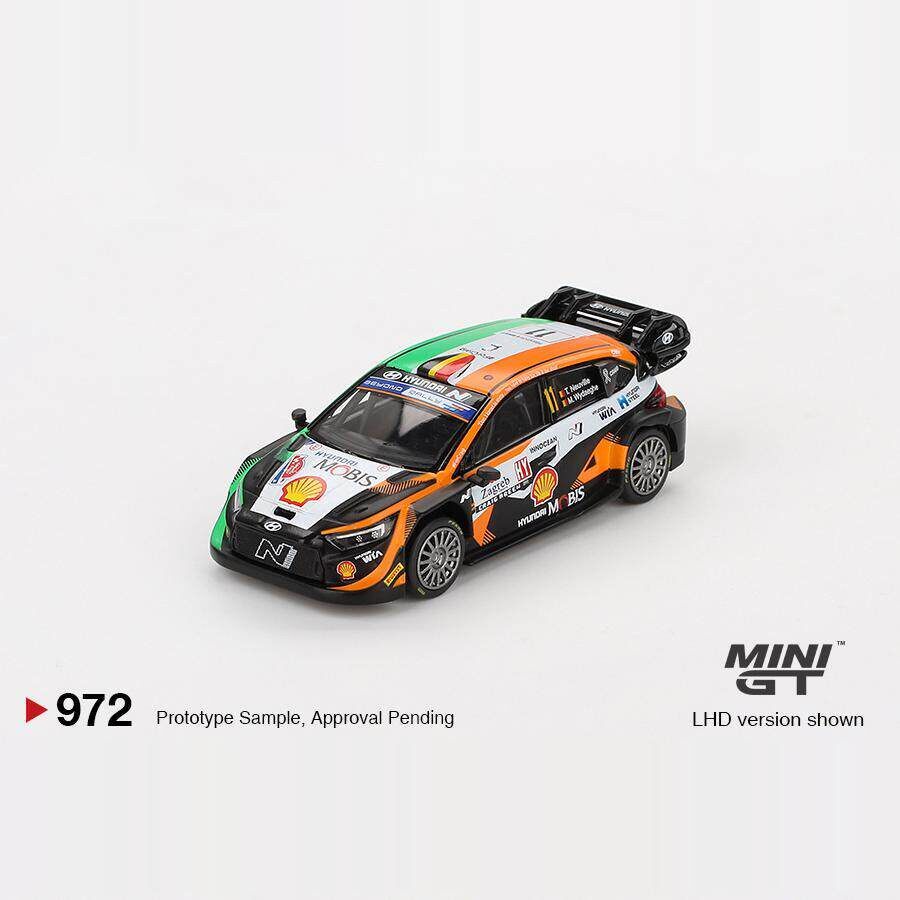 [คลังสินค้าพร้อม] MINI GT 1: 64 #972 Hyundai Rally Car Hyundai i20 N Rally1 โมเดลรถอัลลอย