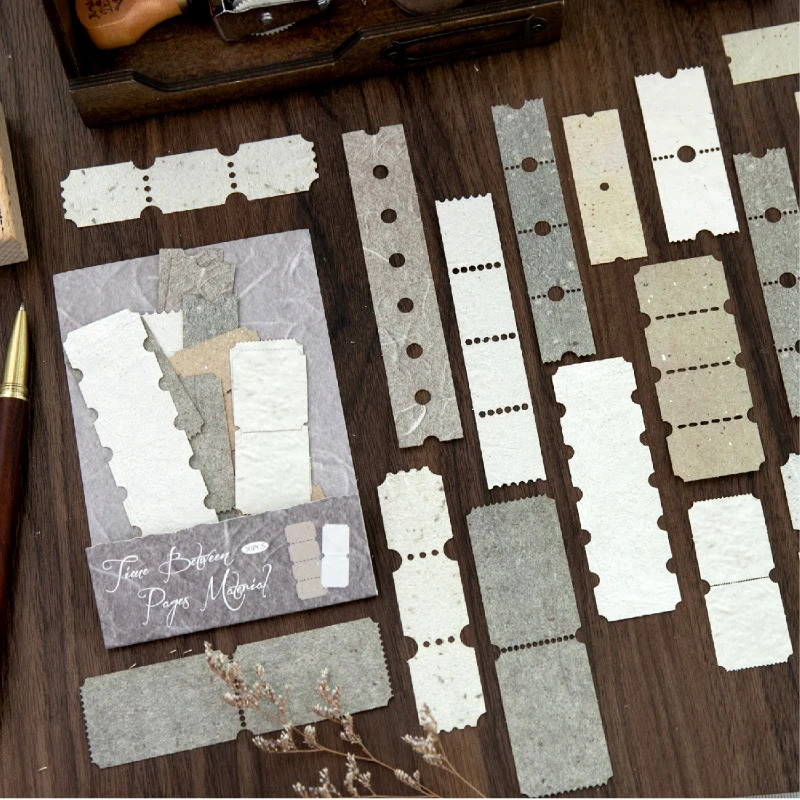 Journal GO 30pcs Vintage กระดาษวัสดุเวลากระดาษสําหรับ Collage Junk Journal Craft ตกแต่งแท็กทํากระดาษ
