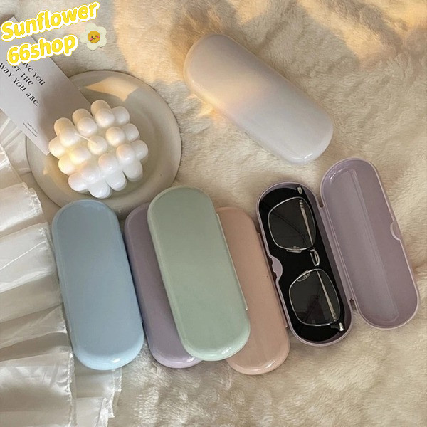 Sunflower66 มาใหม่ กล่องเก็บแว่นตาพลาสติก กล่องเก็บแว่นตากัน แบบพกพา สีพาลเทล พร้อมส่ง👓🎁