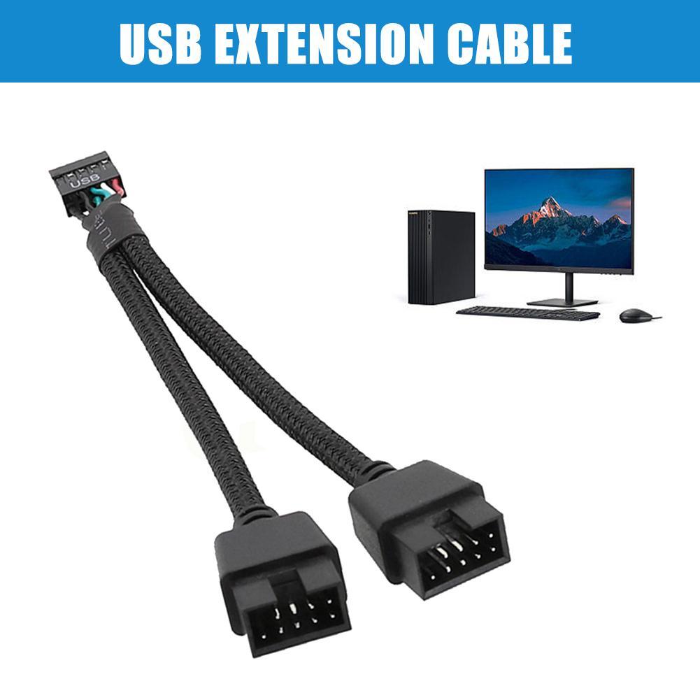 เมนบอร์ดคอมพิวเตอร์สายต่อ Usb 9 Pin 1 หญิง 2 ชาย Y Splitter Audio Hd Extension F6o6