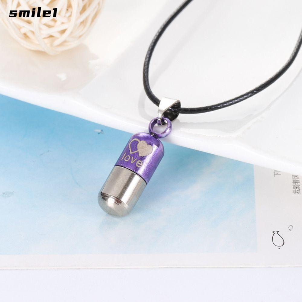 SMILE LOVE สร้อยคอแคปซูล น้ําหอมโซ่หนังเปิดได้ Vial