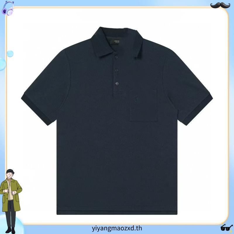ใหม่อินเทรนด์All-Match Contrastสีคอปกออกแบบแฟชั่นธุรกิจLapel POLOเสื้อแขนสั้นQTE6