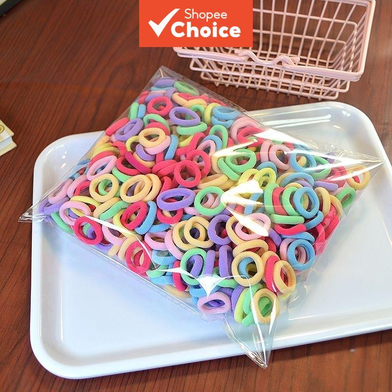 200 ชิ้นเด็กผูกผมชุดที่มีสีสันวงยืดหยุ่นสําหรับสาว Vibrant หางม้าผู้ถืออุปกรณ์เสริมผม