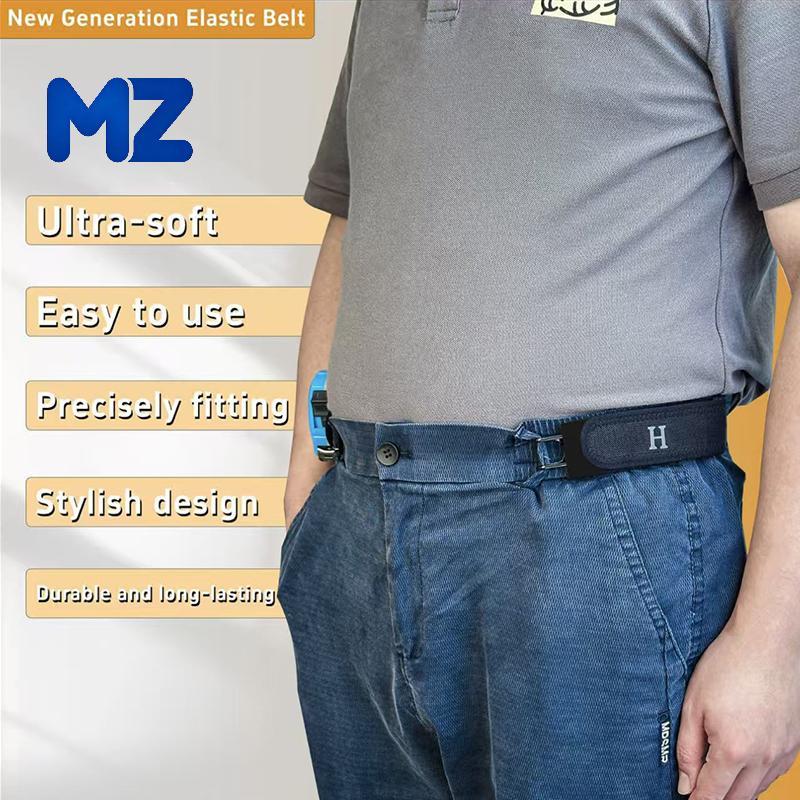 [MZ] Buleless เข็มขัดตะขอตะขอโลหะปรับได้เข็มขัดยางยืด Unisex Bule-ฟรีที่มองไม่เห็นเข็มขัดเอวปิดสําหรับงานกลางแจ้ง
