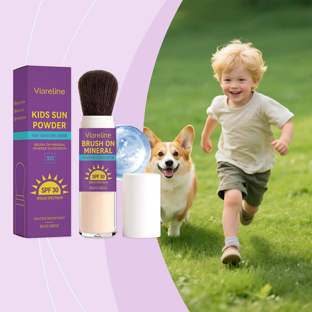 Kids Safe Loose Powder 8g Box Gentle Skin Friendly Outdoor Sun Protection ช่วยให้ผิวแห้ง Soft Non Ir