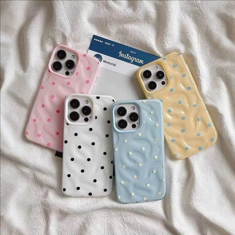 เคสไอโฟน 17 สำหรับ IPhone 16 air 15 14 13 12 11 Pro Max 15 14 16 6 Plus XR XS เคสลายการ์ตูนจุดสีสันสดใสเรียบง่าย