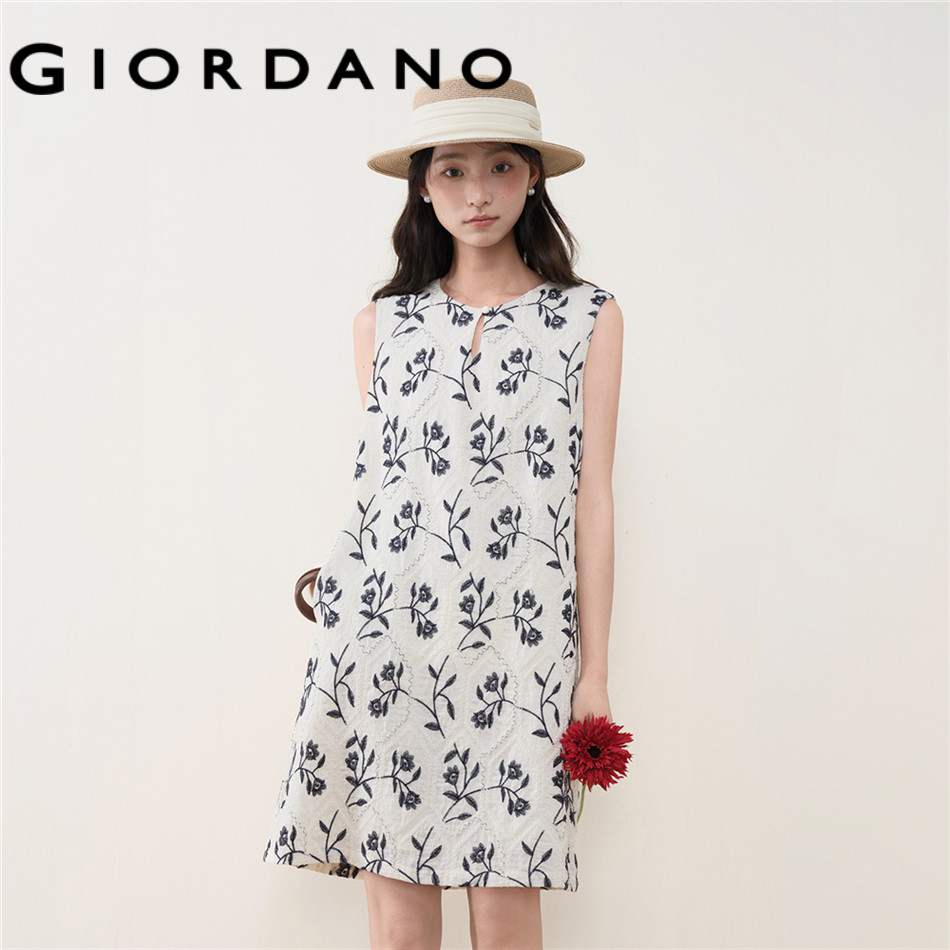 GIORDANO WOMEN Women Round Neck Dress 18466715