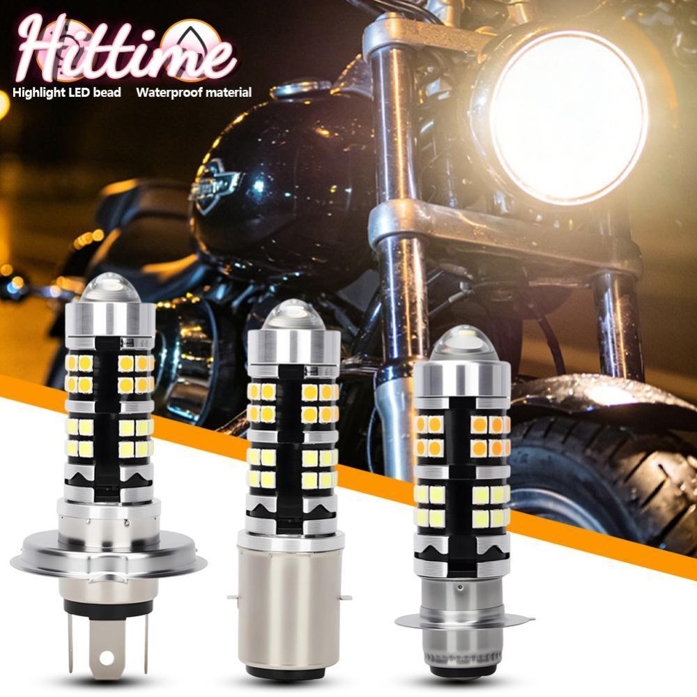 HITTIME H4 BA20D P15D ไฟหน้ารถจักรยานยนต์ LED Spot Light ไฟหน้าโปรเจคเตอร์เลนส์หลอดไฟมอเตอร์ไซด์ Dua
