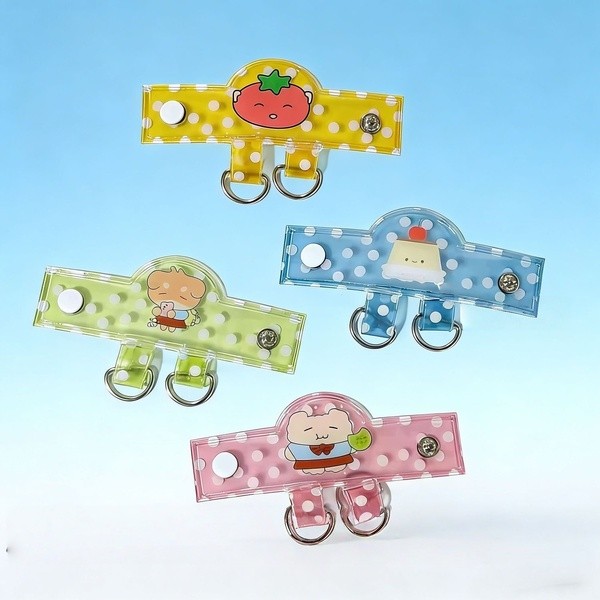 การ์ตูนน่ารัก PVC พวงกุญแจคลิป Kawaii Polka Dot PVC พวงกุญแจผู้ถือสําหรับกระเป๋า, โทรศัพท์และเครื่องเขียน