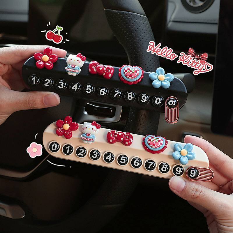 Temporary Parking Number Plate Hello Kitty Car Moving Car Phone Number Plate New Advanced Sense Park