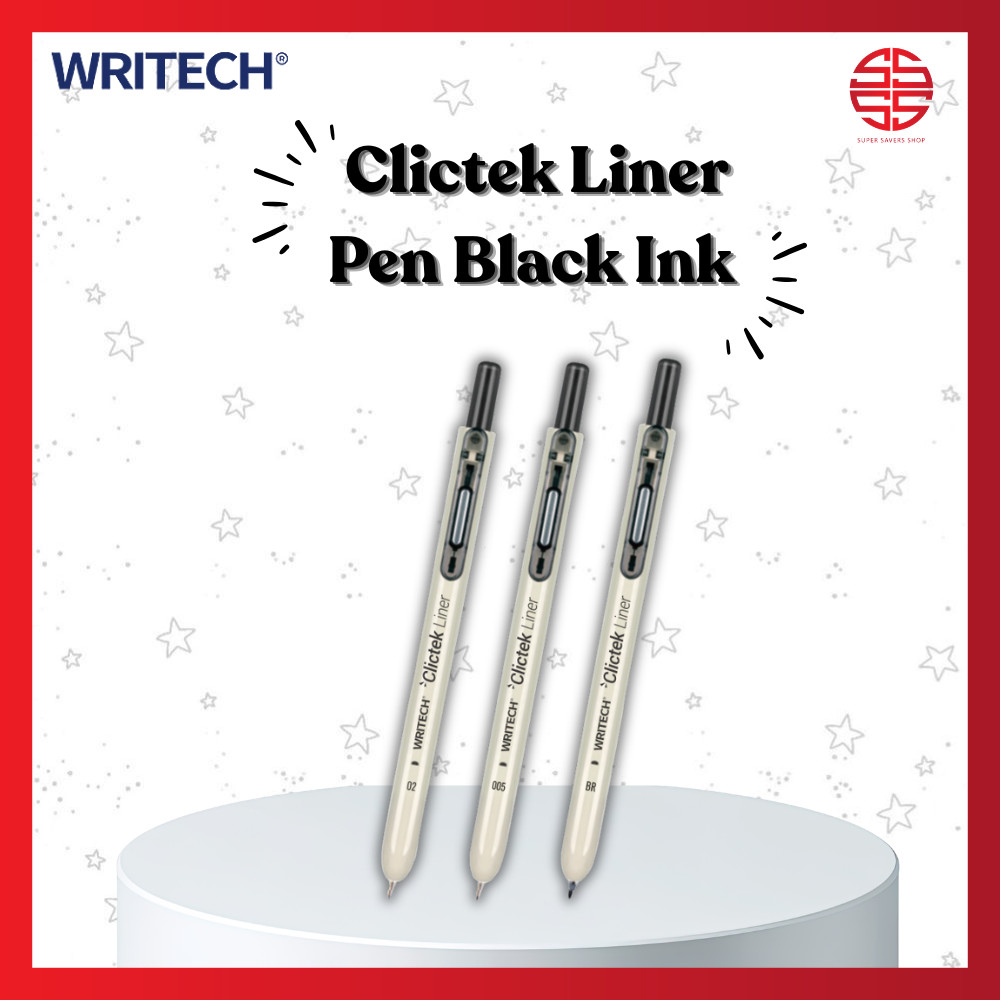 [Super SaverS] Writech Clictek Liner Pen Dakwat Black Writingch Clictek Liner Pen หมึกสีดํา