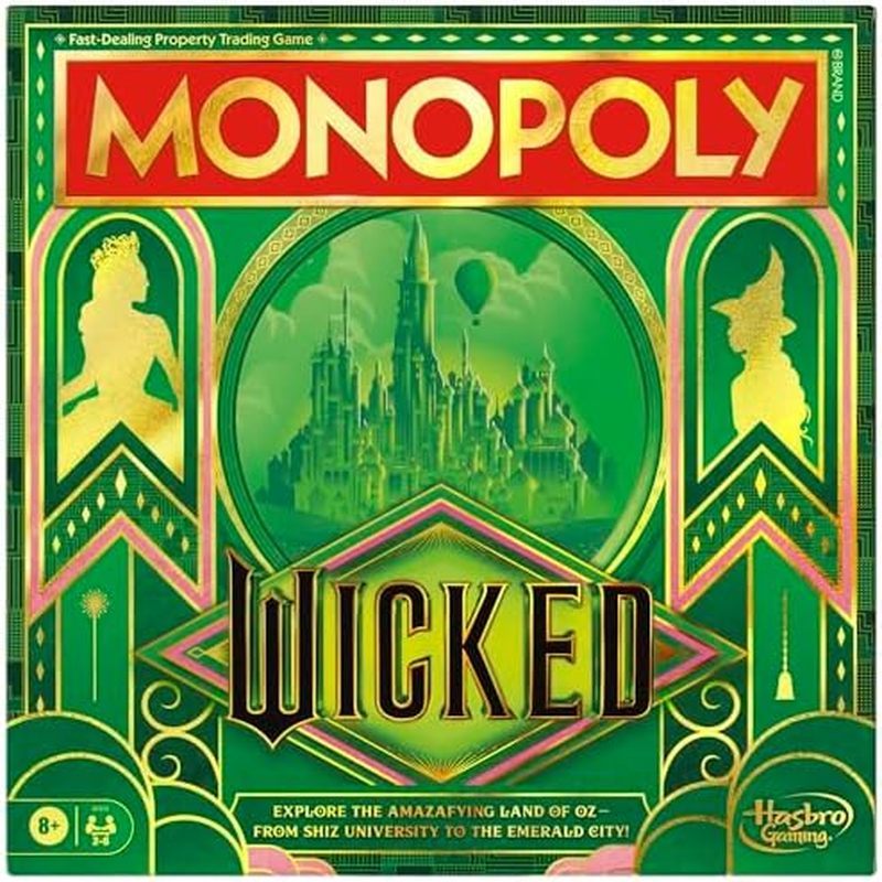 Monopoly Wicked Edition Board Game | Inspired by The Motion Picture | Ages 8+ | 2 to 6 Players | 30 