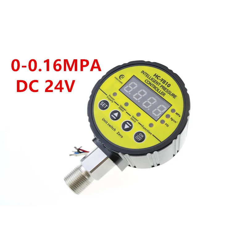 HC-Y810 เครื่องอัดอากาศสวิทช์ความดันดิจิตอล M20 x 1.5 ความดัน DC 24V Gauge รีเลย์เอาต์พุต 0-0.16MPA