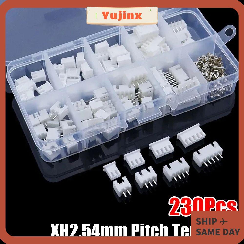 YUJINX 230 ชิ้น 2.54 มิลลิเมตร Pitch Terminal, ชายและหญิงชุด Pin Connector, 4 ค่า 2 P 3 P 4 P 5pin X