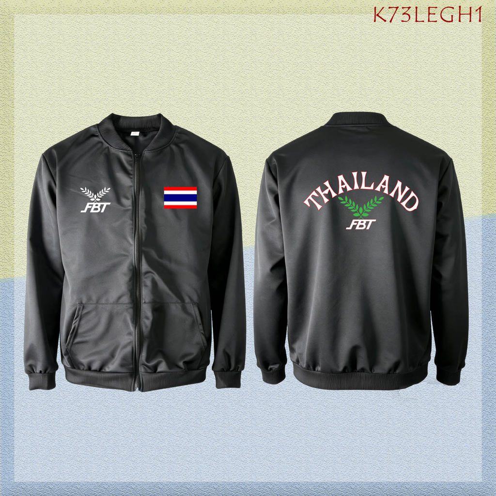 👕 Printed Jacket Jacket Fbt-Thailand *Printed Pattern* in Black M-3Xl